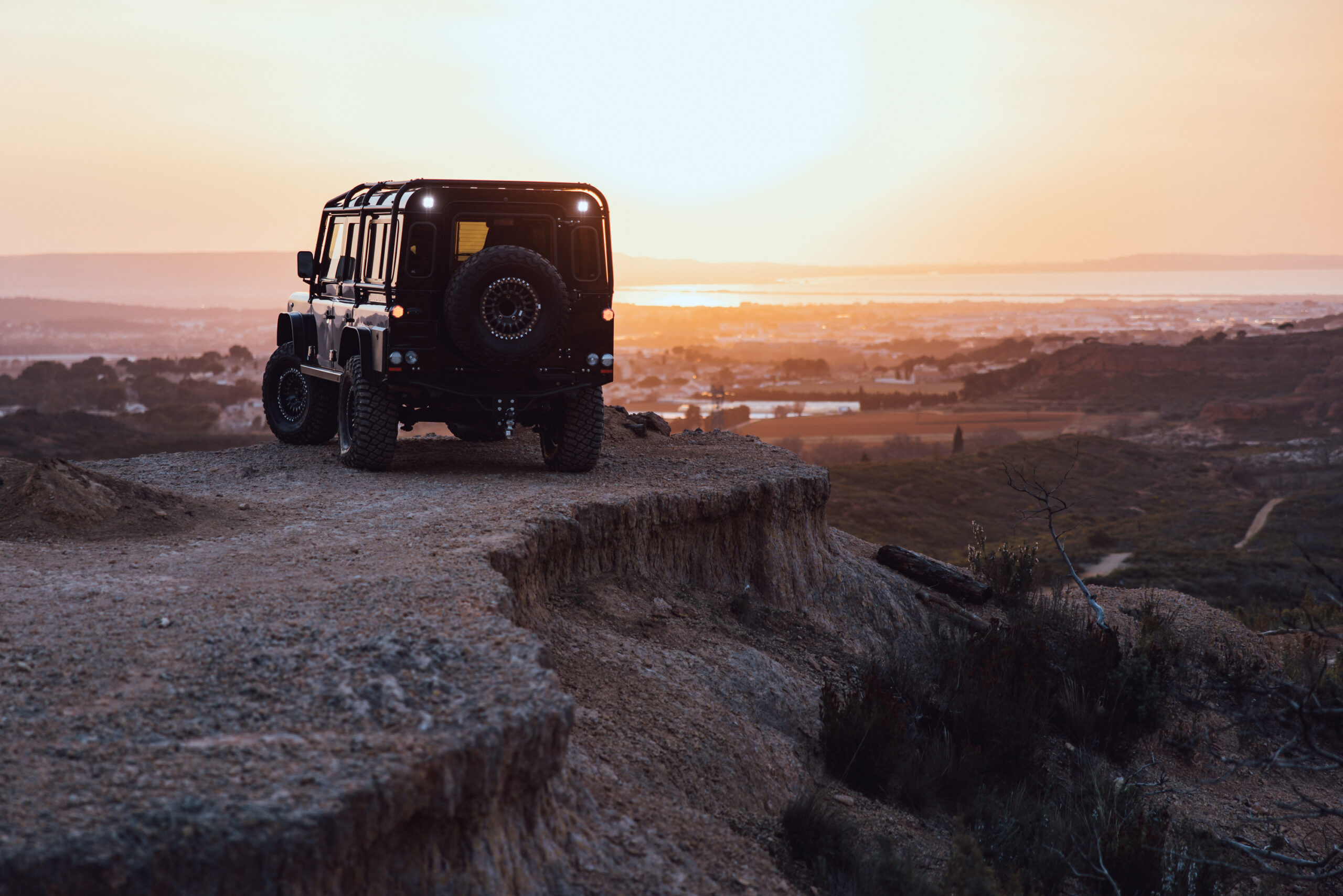 Jeep at sunset off road tyres
