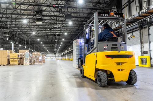 Forklift At Warehouse